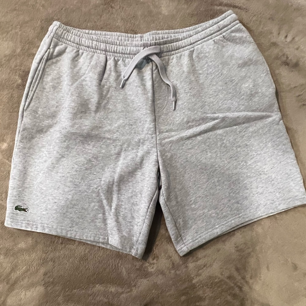 Lacoste Gray Athletic Shorts with Elastic Waistband